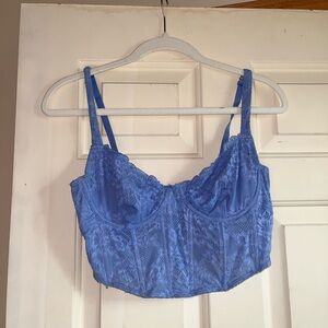 Blue Lace Corset Top